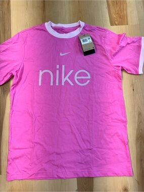 Nike Hot Pink Tee with White Logo